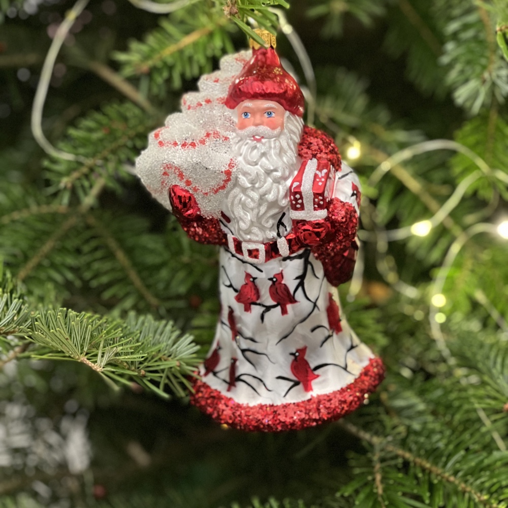 Mikołaj z motywem ptaszków Kardynałów