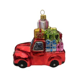Bombka Auto czerwone z prezentami