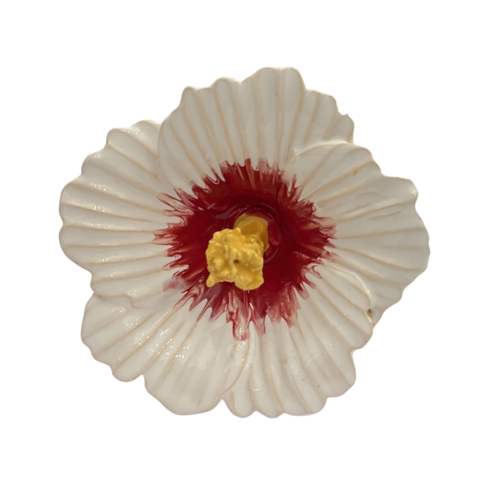 Kwiat ceramiczny Hibiskus biały